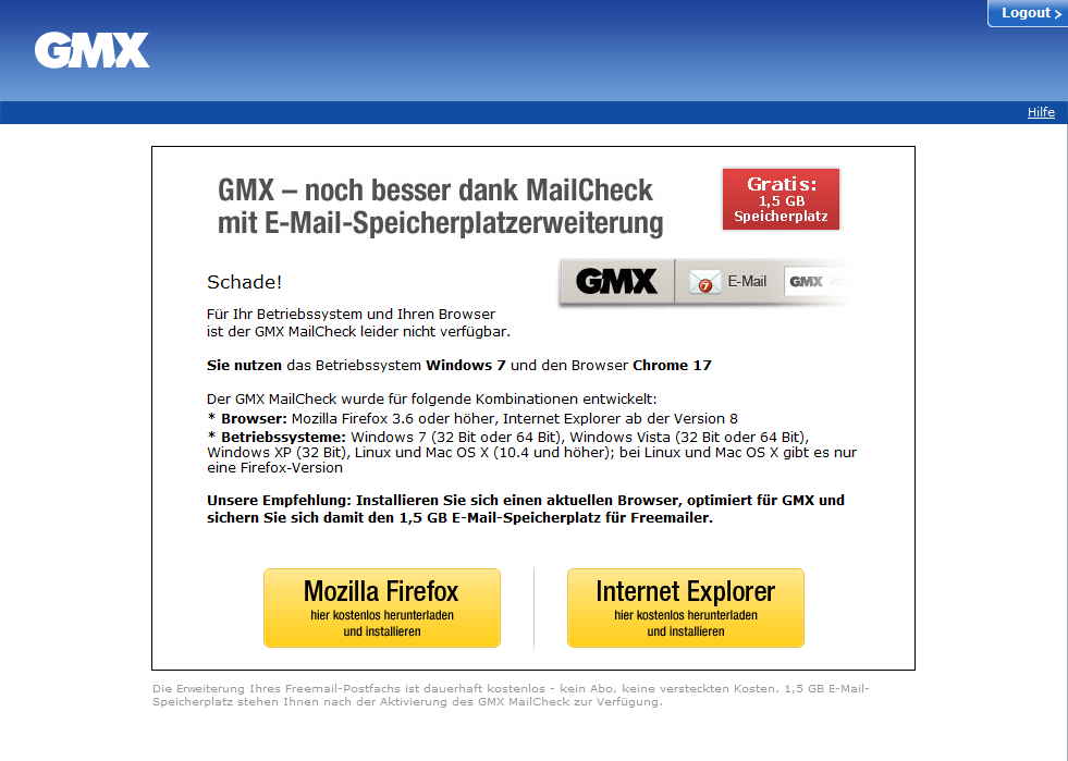 gmx mailcheck internet explorer